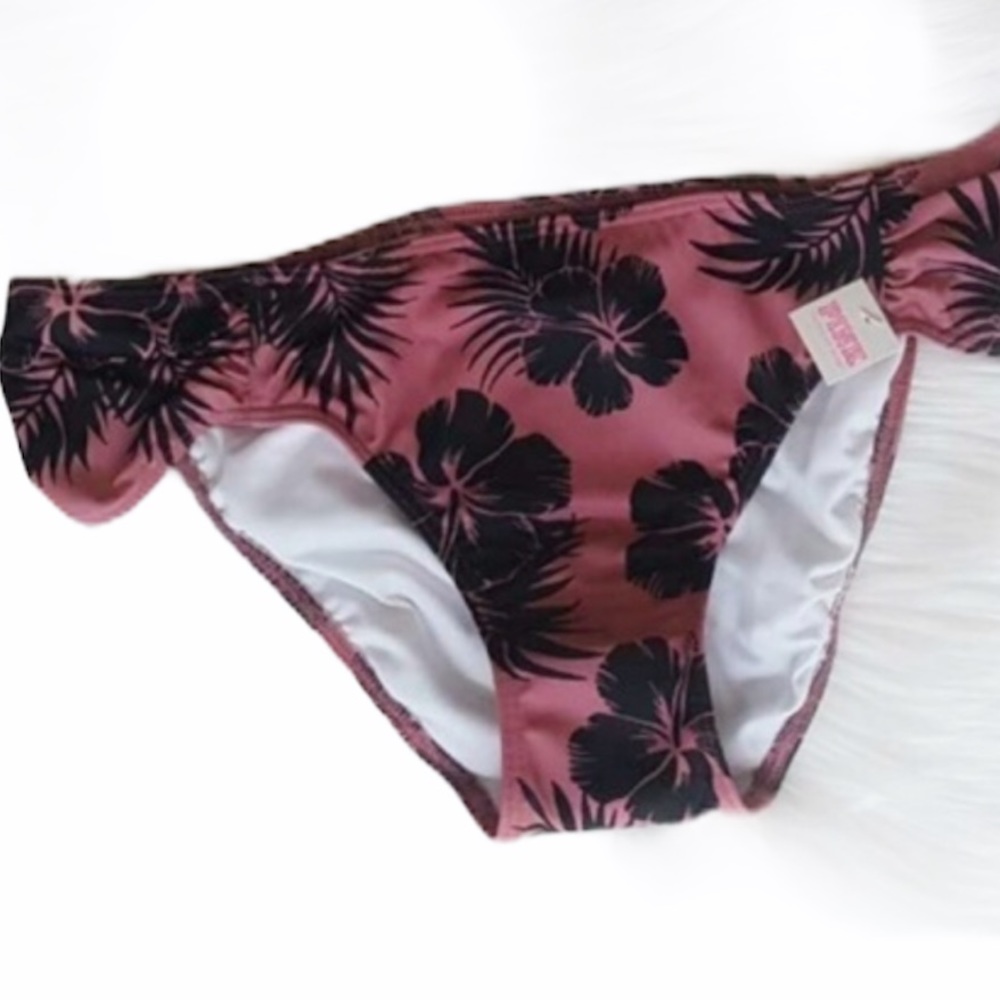 Victoria's Secret VS PINK Hawaiian Floral Leaf Print Bikini Swimsuit Bottoms